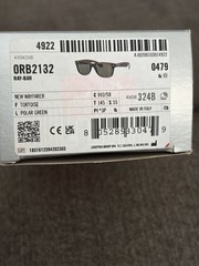 Ray-Ban New Wayfarer Tortoise / Green Polarized 55mm Sunglasses RB2132 902/58 55