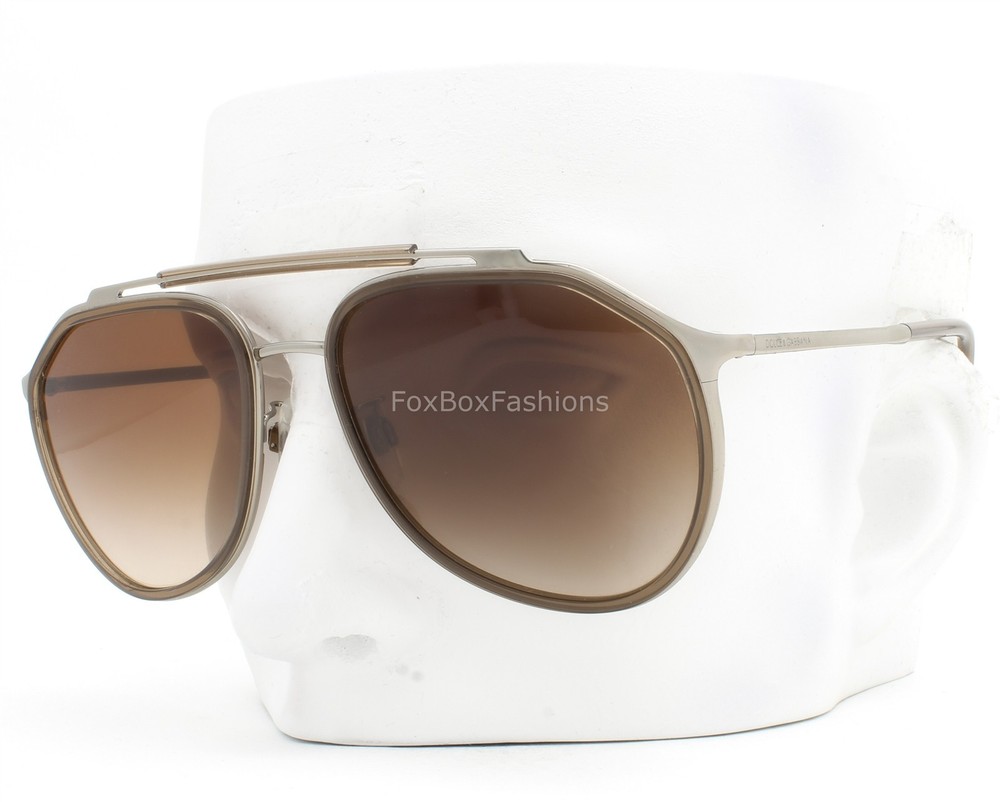 Dolce Gabbana Sunglasses Shiny Crystal Brown Gunmetal DG 2277 1335/73 with Case