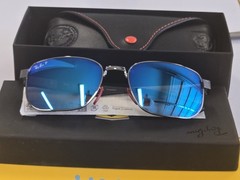 Ray Ban Ferrari Sunglasses RB8329M F0014L GUNMETAL/GREY BLUE MIRROR POLARIZED