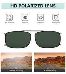 Clip On Sunglasses Polarized G15 Green Lens Metal Frame – Easyclip Spring Design