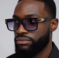 Men Sunglasses Black Lens Designer Shades Fashion Classic Hip Hop Rapper Square