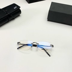 MONTBLANC MB0071O Gunmetal / Black Rimless Unisex Gift Edition Sunglasses