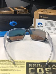 New In Box Costa Del Mar Crystal Blue Mirror 580P Polarized Sunglasses UV