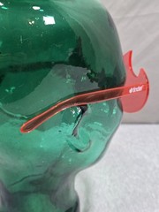 custom-branded Tinder red flame sunglasses designed for promotional use