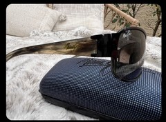 Rare Maui Jim Makena 244 MJ 244-02/F Black Plastic Frame Gray Gradient