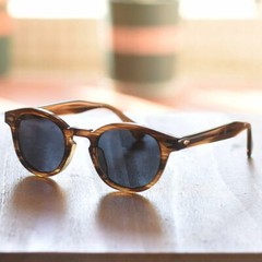 Vintage Men Black Polarized sunglasses Johnny Depp Bamboo brown acetate glasses