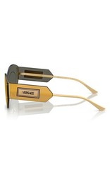 New Versace Men 44mm Irregular Sunglasses Authentic Gold Mirror