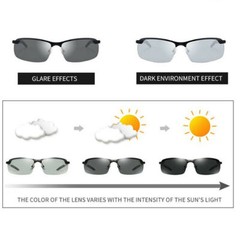 2× Photochromic polarized sunglasses UV400 drive fishing night vision sunglasses