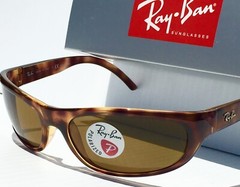 NEW Ray Ban Sport wrap Tortoise frame POLARIZED Brown lens Sunglass RB4033 642