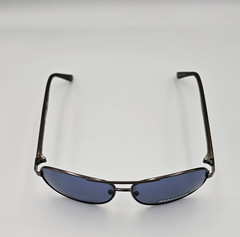 KENNETH COLE REACTION Shiny Gunmetal Blue Aviator Men’s Sunglasses 61mm
