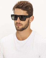 Polarized Spy+ Optic Cyrus Sunglasses Soft Matte Black Frame Smoke Lens