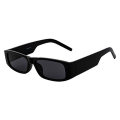 MONTERREY – Thick Frame 90s Style Small Rectangle Sunglasses Black Smoke