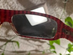 EMPORIO ARMANI 9177S Dark Red Sunglasses Gray Lenses 115mm EUC