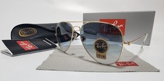 New Ray-Ban RB3025 Aviator Pilot Sunglasses Gold Frame Gradient Blue Lens 58mm