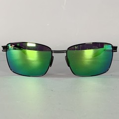 MAUI JIM Cove Park Black Iridescent Green Acetate Metal Polarized Sunglasses