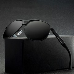 Retro HD Polarized Sunglasses Men Pilot Metal Outdoor Driving Eyewear Glasses