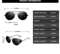 Vintage Retro Steampunk Sunglasses Side Shields Round Metal Glasses Mens Womens