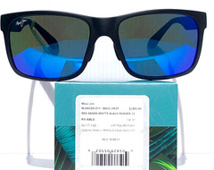 Maui Jim RED SANDS Matte Black POLARIZED Blue READERS +2.5 Sunglass B432-2M25