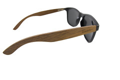 Men’s Woodies Walnut Wood Sunglasses Black Plastic Polarized Lenses Case & Bag