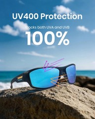 Sports Polarized Sunglasses Men Fishing Sunglasses See Fish in Water Wrap-aro…