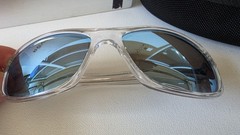Revo Lexus Double Stint Polarized Sunglasses Crystal Frame Blue Water Lens 1257