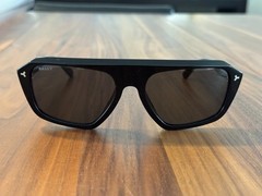 Bally BY0026 01A Shiny Black and Smoke Gray 58-18 145 Sunglasses, Made in Italy