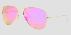 Ray-Ban Aviator Flash Matte Gold/Violet Polarized Mirrored 55 mm Sunglasses