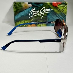 MAUI JIM KEAWAWA MJ 620-17 DUAL MIRROR BLUE SILVER AVIATOR SUNGLASSES EXCLUSIVE