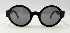Authentic MONCLER Atriom ML0243 01A Shiny Black w/Gray Lens Round Sunglasses