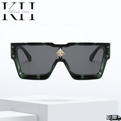Trendy Sunglasses Oversized Flat Lens Black Lens Hip Hop Stylish UV400 Fashion