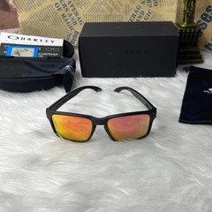 Oakley Holbrook Matte Black Frame Sunglasses Fire Polarized Lens New UV400