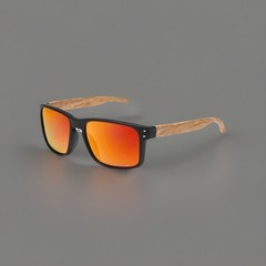 Holbrook Style Matte Black/ Wood Grain Frames Orange Polarized Lenses
