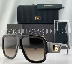 Dolce Gabbana DG4401 502/13 Aviator Sunglasses Havana Brown Frame Brown Lens NEW