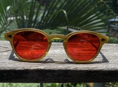 Vintage Men Red sunglasses Retro Women blonde glasses Johnny Depp Red sunglasses