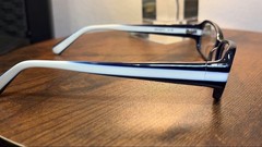 Zoff Square Thick Navy Frame White Glasses