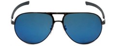 Police Designer Sunglasses Race 1 in Shiny Gunmetal with Blue Mirror Lens 59 mm
