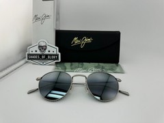 MAUI JIM NORTH STAR MJ 757-17M SILVER W/ NEUTRAL GREY POLARIZED ROUND SUNGLASSES