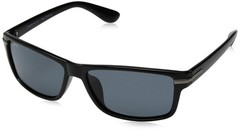 P-43 Fashion Polarized Sunglasses, Black Frame, Gray Lens
