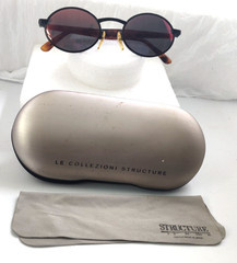 Y2K Structure Handmade Sunglasses Oval Metal John Lennon Style wCase 50-19-133mm