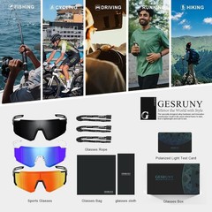 Polarized Sport Sunglasses for Men and Women, Lightweight TR90 Sun Glasses.