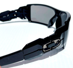 Oakley OIL RIG polished BLACK POLARIZED Galaxy CHROME Mirror lens Sunglass 9081