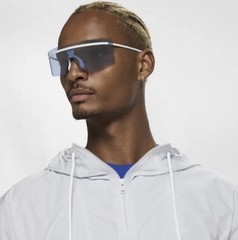 Nike Echo Shield Mirrored Sunglasses Men’s White Metal Frame Blue Mirrored