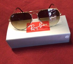 Ray Ban Aviator RB3025 Sunglasses,Light Brown,Gradient Lenses,Unisex.