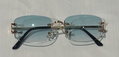 Cartier Big C Without Diamond Cut Blue/Terquise Frameless Lens FREE SHIPPING