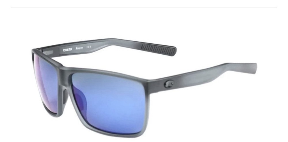 Costa Del Mar Sunglasses Rinconcito Matte Black with Blue Mirror 580P Lenses