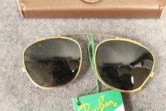 Vintage Ray Ban G-15 Clip On Sunglasses With Case Bausch & Lomb Made In USA