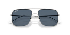 Ray-Ban Ari Bio-Based Silver/Blue Polarized 54 mm Sunglasses RB3758 003/2V 54-16