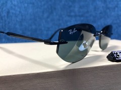 Ray-Ban Sunglasses RB3792 002/71 Shiny Black Metal Gray Glass 55/17mm with Case