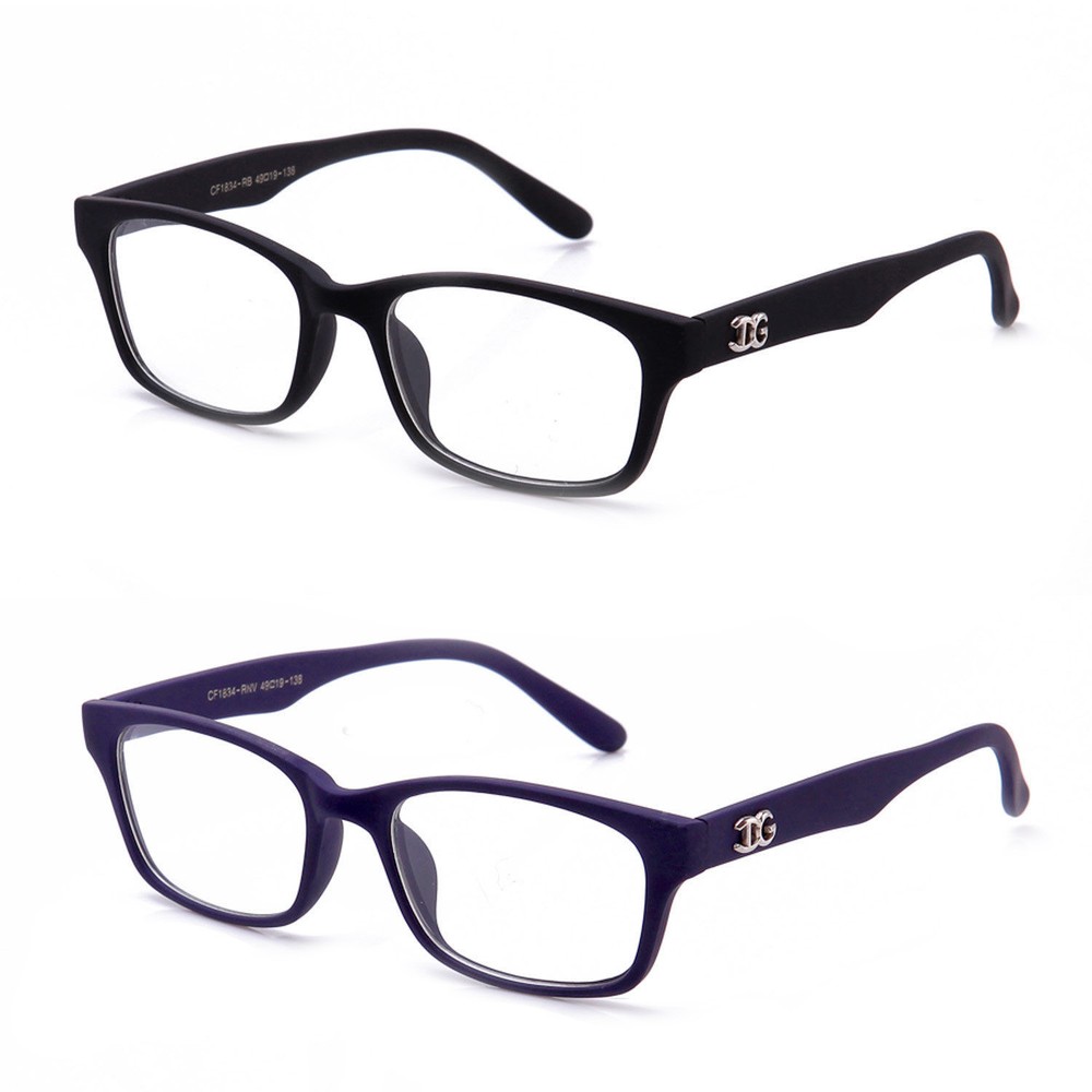 Rubber Matte Black or Blue Clear Lens Glasses Men Women Classic Non Prescription
