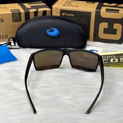Costa Del Mar Fishing Sunglasses Matte Black Blue Mirror Polarized 580P
